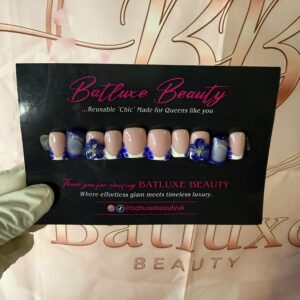 Batluxe Press-On Nails – Sapphire Bloom